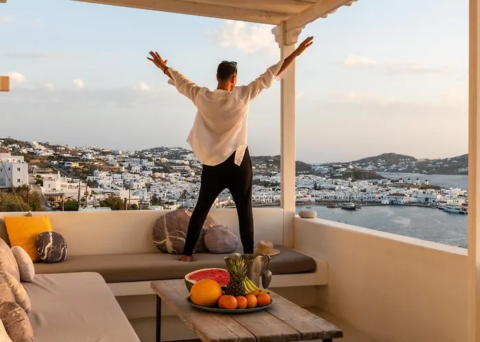 Yalos Mykonos 3 Bedroom Luxury In Mykonos Town With Sea & Sunset View Tagoo (Mykonos)