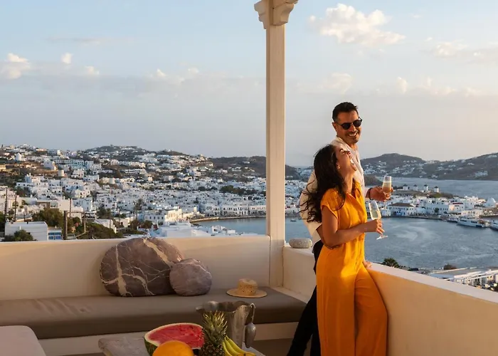 Yalos Mykonos 3 Bedroom Luxury In Mykonos Town With Sea & Sunset View Villa *