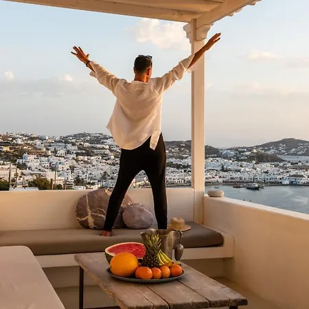 Yalos Mykonos 3 Bedroom Luxury In Mykonos Town With Sea & Sunset View Tagou