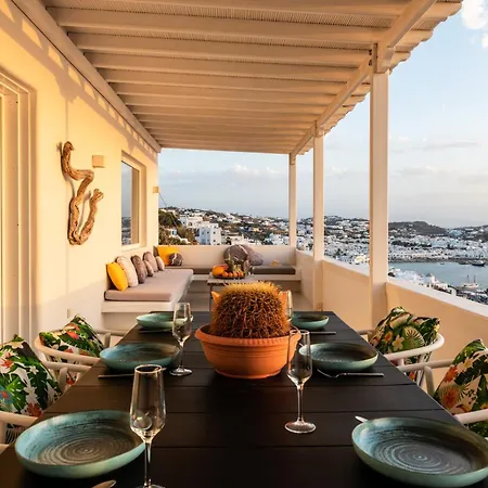빌라 Yalos Mykonos 3 Bedroom Luxury In Mykonos Town With Sea & Sunset View Tagoo (Mykonos)