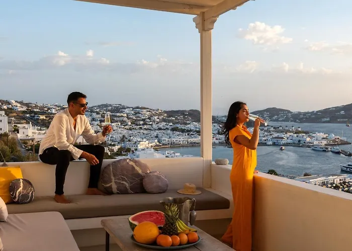 Yalos Mykonos 3 Bedroom Luxury In Mykonos Town With Sea & Sunset View * Tagoo (Mykonos)