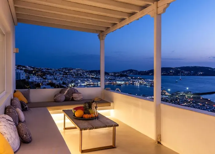 Villa Yalos Mykonos 3 Bedroom Luxury In Mykonos Town With Sea & Sunset View *