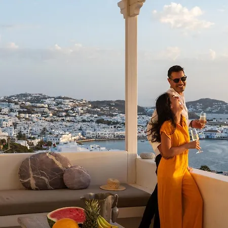 Yalos Mykonos 3 Bedroom Luxury In Mykonos Town With Sea & Sunset View וילה *